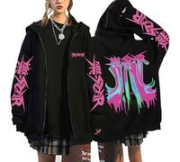 Flyself Hommes Femmes Kpop 樂-Star Rockstar Zippé Sweat À Capuche E-Girl Y2K Gothique Manches Longues Hoodie Sweatshirts Harajuku Pull Bang Chan Changbin Hyunjin Felix Jeongin Minho Woojin