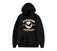 Flyself Hommes Haikyuu Sweats à Capuche Karasuno High School Volleyball Junior Japanese Anime Manches Longues Hoodies Pullover Sweatshirt Hinata Shoyo Kageyama Cosplay Costume