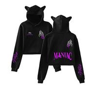 Flyself Kpop Maniac Sweat-Shirts à Capuche Cat Ear Crop Top Hoodie Hip Hop Pullover Manches Longues Pull à Capuche Sweats Bang Chan Changbin Hyunjin Han Felix Seungmin