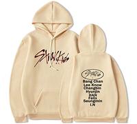Flyself Kpop Stray Kids Sweat à Capuche Femme Hoodie Sweat Streetwear Sweatshirt Sweat Shirt Fille Manche Longue Pull Bang Chan Changbin Hyunjin Han Felix Seungmin