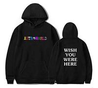 Flyself Sweat à Capuche Hommes Femmes Astroworld Wish You Were Here Hoodie Automne Hiver Sport Casual Manche Longue Chaud Sweatshirts avec Pochette Pull à Capuche