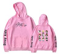 Flyself Unisex Kpop Stray Kids Sweat à Capuche Imprimé Lettre Pullover Loisir Pull Loose Sweats pour Hommes et Femmes Bang Chan Changbin Hyunjin Felix Seungmin Jeongin Jisung Minho Woojin