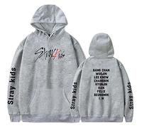 Flyself Unisex Kpop Stray Kids Sweat à Capuche Imprimé Lettre Pullover Loisir Pull Loose Sweats pour Hommes et Femmes Bang Chan Changbin Hyunjin Felix Seungmin Jeongin Jisung Minho Woojin
