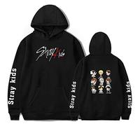 Flyself Unisex Kpop Stray Kids Sweat à Capuche Imprimé Lettre Pullover Loisir Pull Loose Sweats pour Hommes et Femmes Bang Chan Changbin Hyunjin Felix Seungmin Jeongin Jisung Minho Woojin