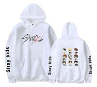 Flyself Unisex Kpop Stray Kids Sweat à Capuche Imprimé Lettre Pullover Loisir Pull Loose Sweats pour Hommes et Femmes Bang Chan Changbin Hyunjin Felix Seungmin Jeongin Jisung Minho Woojin
