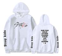 Flyself Unisex Kpop Stray Kids Sweat à Capuche Imprimé Lettre Pullover Loisir Pull Loose Sweats pour Hommes et Femmes Bang Chan Changbin Hyunjin Felix Seungmin Jeongin Jisung Minho Woojin