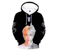 Flyself Unisexe Sweats à Capuche Kpop 3D Imprimé Love Yourself Longue Manche Sweat-Shirt Pull à Capuche Bangtan Boys Suga Jin Jimin Jung Kook V J-Hope RM