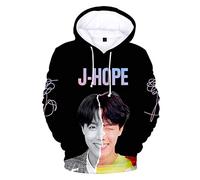 Flyself Unisexe Sweats à Capuche Kpop 3D Imprimé Love Yourself Longue Manche Sweat-Shirt Pull à Capuche Bangtan Boys Suga Jin Jimin Jung Kook V J-Hope RM