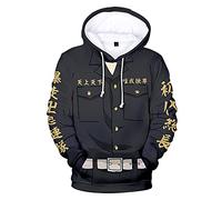 Flyself Unisexe Tokyo Revengers Sweat à Capuche Manches Longues Japonais Animé Cosplay Vetement de Sport Décontractés Garçon Fille