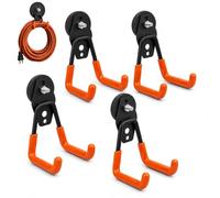 FlyShangUgo Heavy-Duty Magnetic Double-Claw Hook, Strong Utility Van organization, Double Hooks for Garage, Heavy Duty Magnetic Attachment for Hanging Tools and Organizing Equipment (4, M)