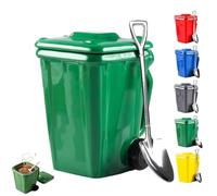 FlyShangUgo Trash Can Mug with Lid, Creative Trash Can Coffee Mug for Office Desktop, Funny Trash Can Ceramic Coffee Mug with Shovel Spoon, Unique Ceramic Gift Drinkware for Daily Use (D)