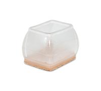Flyshop 16 pièces Capuchons de Jambe de Chaise rectangulaire avec Coussinets en Feutre, Transparent Capuchons de Protection pour Pieds de Chaise, Planeurs de Meubles, 32-41mm x 22-30mm (L x L)