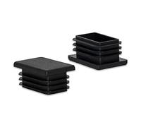 Flyshop Lot de 16 bouchons rectangulaires en plastique durable de 25 x 38 mm, bouchons d'extrémité de tube, bouchons de trou, protecteurs de sol pour pieds de chaise, capuchons de protection pour