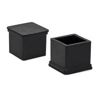 Flyshop Lot de 4 Capuchons de Pieds de Chaise, de Table, de Chaise, de Sol, de Forme carrée, en Caoutchouc Durable, 20 x 20 mm (2,0 x 2,0 cm), Noir