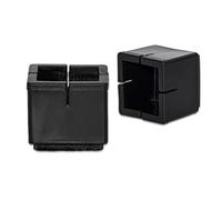 Flyshop Lot de 4 Embouts de Pieds de Chaise en PVC Noir avec Patins en Feutre pour Pieds carrés de 56 à 62 mm