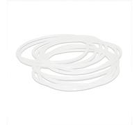 Flyshop Lot de 5 joints d'étanchéité en silicone blanc transparent avec joint torique 13,5 cm OD 12,7 cm ID 0,4 cm Largeur 135 x 127 x 4 mm