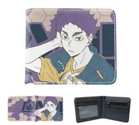Flyshun Hinata Shoyo Anime Portefeuille pour femmes et hommes Portefeuille fin en cuir Bifold Portefeuilles Noir Portefeuille Carte de crédit ID Zéro Portefeuille Accessoires Cosplay, Miya Atsumu 2