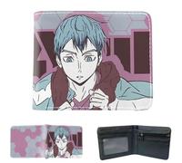 Flyshun Hinata Shoyo Anime Portefeuille pour femmes et hommes Portefeuille fin en cuir Bifold Portefeuilles Noir Portefeuille Carte de crédit ID Zéro Portefeuille Accessoires Cosplay, Shinsuke Kita