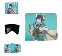Flyshun Portefeuille Wanderer Anime pour femmes et hommes Portefeuille fin en cuir bifold Bifold Portefeuille noir Portefeuille ID carte de crédit zéro Portefeuille Accessoires de cosplay, Valve