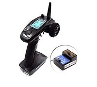 Flysky FS GT5 6CH AFHDS RC émetteur avec récepteur Flysky FS-BS6 pour Voiture et Bateau radiocommandé [F.Safe Out of Control Protect, réglage ABS, portée de contrôle Environ 200 m, AFHDS 2 A]