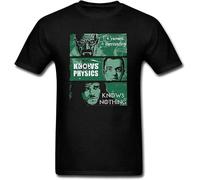 Flysky Funny Poster Knows Chemistry Physics and Nothing Designed Unisex 100% Cotton Short-Sleeve T-Shirts Black XXL