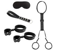 FLYSL BDSM Kit de Menottes Bondage Menottes Sexy Érotique,BDSMs Set Accessoires,Retenue et Bondage pour Esclaves,Objet Sexuelle Adulte Couple pour Faire L'amour,Sex Toýs Couple (Noir)