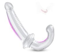 FLYSL Double Gode pour Strap-on Sex Toýs Couple Lesbiennes,Double Penetrateur Couple,Plug Anale Plug Anal Femme,Godes Ceintures Godemichets avec Ventouse,Jouet Sexualité Couple (Transparent)