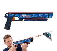 FlySniper - Le fusil à mouches ultime, élastiques ultra stables et extra larges en caoutchouc pour une frappe sûre, 3 tirs sans recharger, livré avec jeu FlySniper Challenge