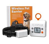 FLYSPEAR Barrière d'intérieur sans fil rechargeable avec 6 rayons de portée réglable jusqu'à 2,1 m, 6 intensités statiques réglables, système de clôture électrique pour chiens avec crochet