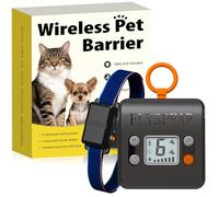 FLYSPEAR Barrière pour chat sans fil - Barrière d'intérieur rechargeable avec 6 rayons de portée réglables jusqu'à 2,1 m, 6 intensités statiques réglables, système de clôture électrique pour chiens