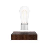 FLYTE Nikola Ampoule en Lévitation, Bois/Plastique, Chrome/Noyer, 13X13 pour LA Base