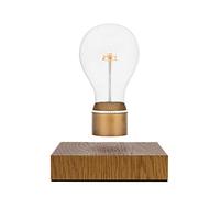 FLYTE Royal - Lampe de Table à Ampoule LED en Lévitation Originale et Authentique Défiant la Gravité avec Un Socle en Chêne et Un Culot en Or nergétique B] 17189