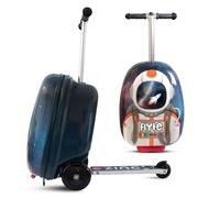 Flyte Valise Scooter Pliante pour Enfants, Coque Rigide, à roulettes, 2 en 1, 18 Pouces, capacité de 25 litres, Sammie l'Astronaute