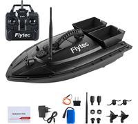 Flytec bateau amorceur de pêche, 500 m, bateau amorceur télécommandé, double moteur, sondeur de poissons, capacité de charge 1,5 kg, avec lumière LED pour la pêche