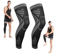 Flytex Manchon de compression pour jambes complètes, manchons de compression Flytex V2 pour genoux et jambes, manchons de compression pour homme et femme, xl, M