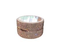 FLYuechun Ranan 9 x 9 x 5 cm, boîte à bijoux portable haut de gamme incrustée de diamants, boucles d'oreilles, colliers, bagues et accessoires, tendance (rose)