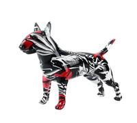 FLYuechun Ranan Art créatif, simple, coloré, statue de Bull Terrier en résine pour animal de compagnie, décoration d'intérieur, couleur moderne, bureau (G861 Bw)