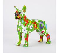 FLYuechun Ranan Statue moderne colorée de Boston Terrier Art créatif simple petite poignée en résine pour animal domestique Décoration d'intérieur Couleur Bureau Artisanat (Jaune)