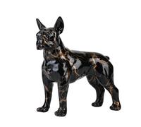 FLYuechun Ranan Statue moderne colorée de Boston Terrier Art créatif simple petite poignée en résine pour animal domestique Décoration d'intérieur Couleur Bureau Artisanat (Noir)