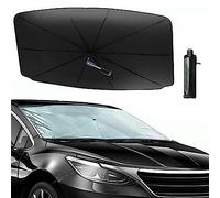 FLYUFO pour Volkswagen VW Taigo Touran Tiguan CC Pare Soleil Voiture Pare Brise Avant, Robuste Parapluie Paresoleil de Parebrise Auto Anti-UV, Pratique et Pliable,140x80CM,S (125 * 65CM)