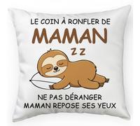 FLYWIND Cadeau Maman Noël, Idée Cadeau Maman Femme Housse de Coussin Décorative 45x45cm Drôle Humour Paresseux pour Noël Anniversaire Fête des Mères