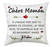 FLYWIND Cadeau Noël pour Maman Femme, Housse de Coussin Décorative 45x45cm Idée Cadeau Drôle Humour d'anniversaire Maman Paresseux pour Noël Anniversaire Fête des Mères