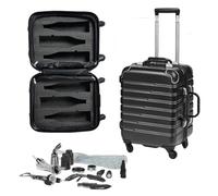 FlyWithWine VinGardeValise Valise à vin à coque rigide pour 6 bouteilles avec roulette pivotante à 360° Hinomoto - Valise à vin approuvée par la TSA avec insert en mousse amovible - Kit