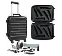 FlyWithWine VinGardeValise Valise Valise 12 bouteilles de vin à coque rigide avec roues pivotantes Hinomoto 360° - Valise à vin approuvée par la TSA avec insert en mousse amovible - Kit d'accessoires