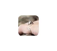 FLYYQMIAO Bague vintage en forme de petite souris avec index d'animaux - Bague ouverte faite à la main - Pour femmes et adolescentes - Cadeau d'anniversaire réglable - Bijou confortable au quotidien