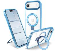 Flyzoo Coque Magnétique pour iPhone Air avec Support Invisible, [Compatible avec MagSafe] Etui Housse Transparente avec Protection Antijaunissement & Antirayure & Antichoc, 6.5'', Clair Bleu