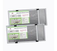 FLYZZZ Lot de 2 écrans de fenêtre extensibles (25,4 cm H x 48,3 cm - 91,4 cm l) - Écran de fenêtre réglable - Écran de fenêtre de rechange pour fenêtre