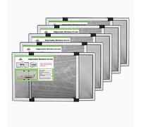 FLYZZZ Lot de 5 moustiquaires pour fenêtre, 50,3 x 71,1-132,1 cm (H x l), réglable et extensible