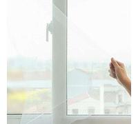 Flyzzz Magic Polyester Fabric Screen Window, Anti-Insect Fly Bug Moustiquaire Mesh Screen Protector Window Curtain, Taille: 150x180cm (Approche 59.05x70.86 Pouces) (2-Pack, Blanc)