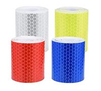 FLZONE 4 Le Volume Ruban Auto-AdhéSif RéFléChissant, Bande réfléchissante à Haute visibilité pour Avertissement de sécurité pour Voiture Moto Vélo Casque (3M)